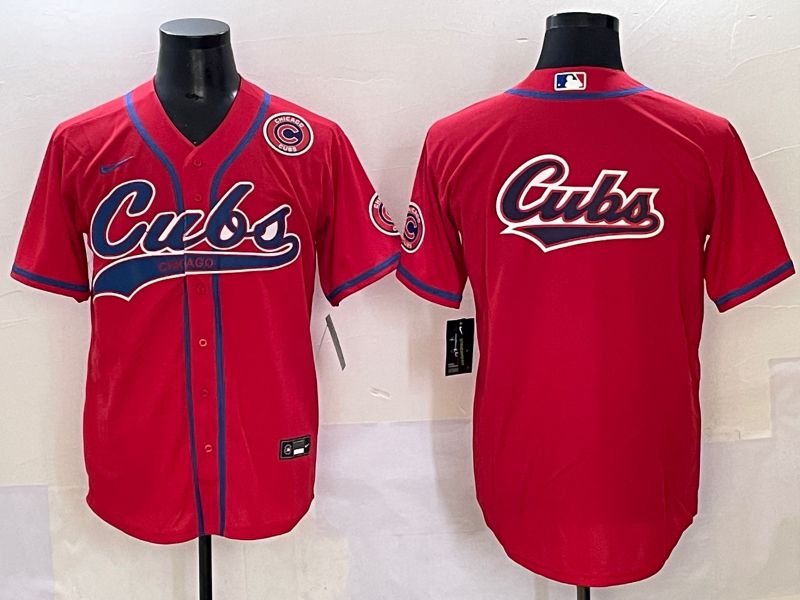 Men 2025 Chicago Cubs Blank Red Joint Name Nike MLB Jersey style 9->philadelphia phillies->MLB Jersey